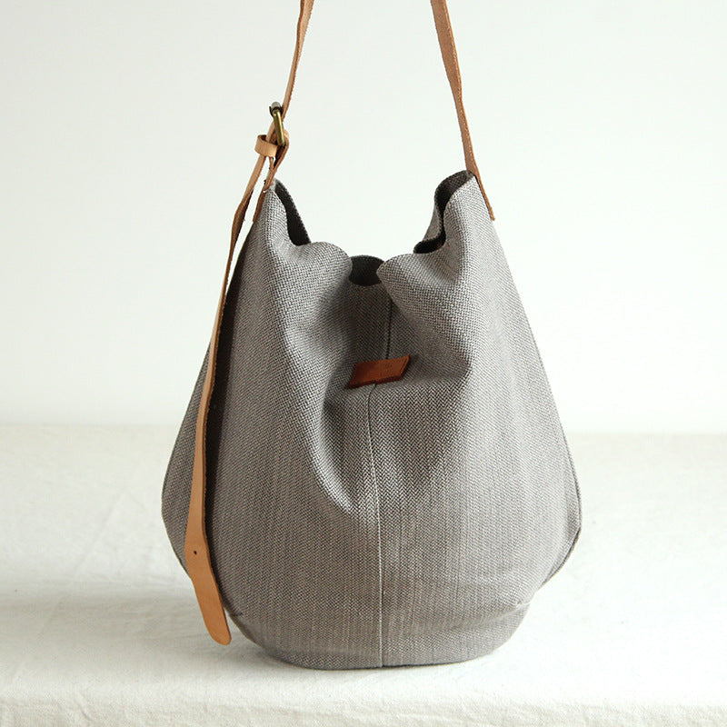 Cotton And Linen Bag Large Capacity Inclined