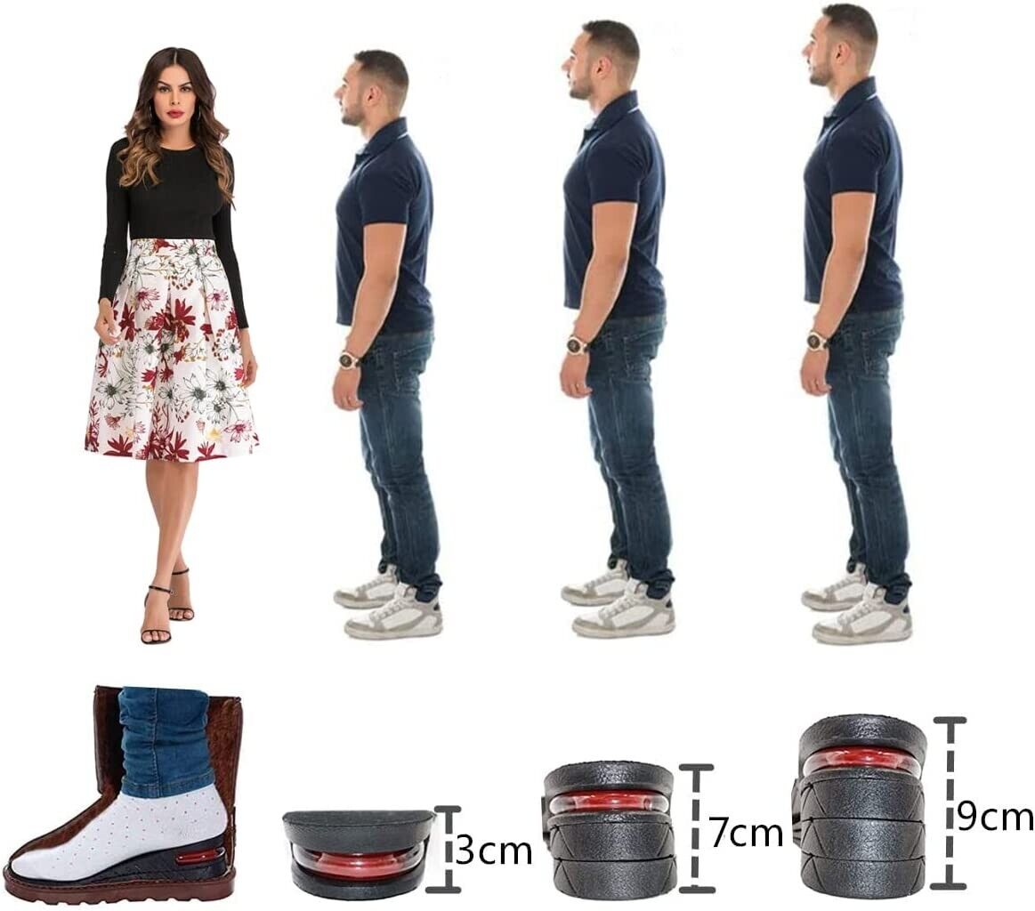 Eight Increase Insole Height Invisible Lift Adjustable Heel Lifting Inserts Shoe Pads Women Men Invisible Height Increase Insoles Heel Lift Taller Shoe Inserts Pad