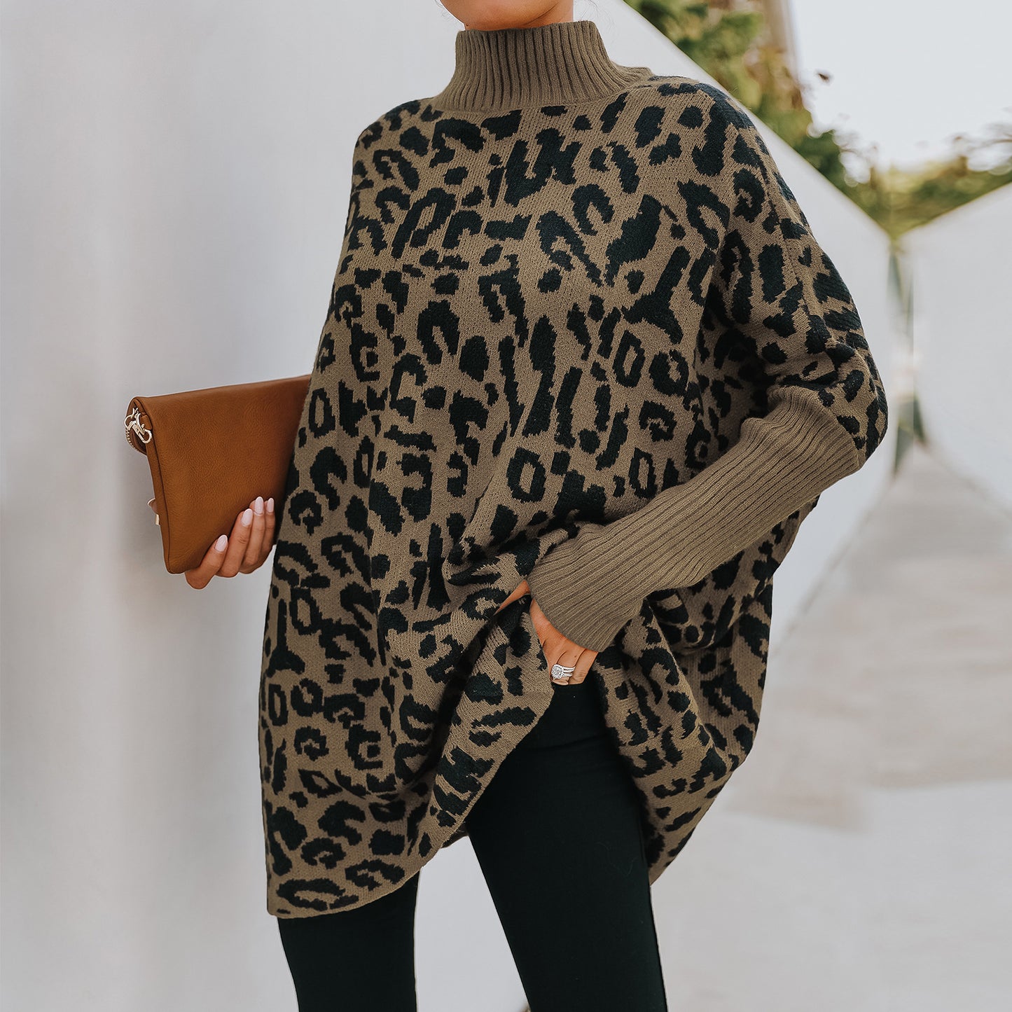 Printed Half Turtleneck Sweater