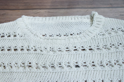 Printed round neck sweater