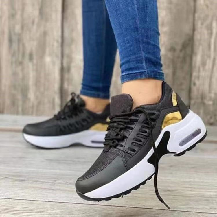 Lace Up Sneakers Women Wedge Heel