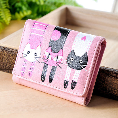 Korean short wallet small 3 fold cartoon