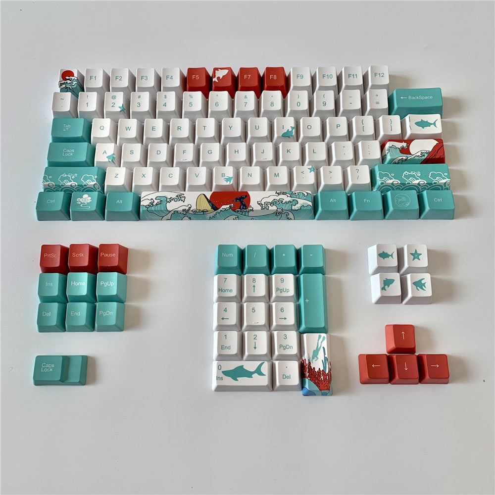 Coral Sea Keycaps PBT Five-sided Sublimation