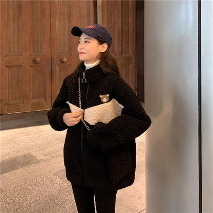 Lamb Wool Plus Velvet Jacket Female
