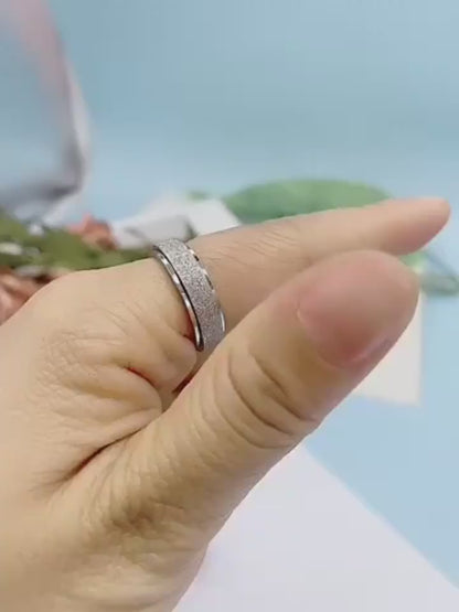 Stainless Steel Rotatable Spinner Ring Moon