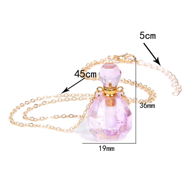 Perfume bottle crystal necklace