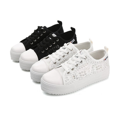 Lace mesh single shoes