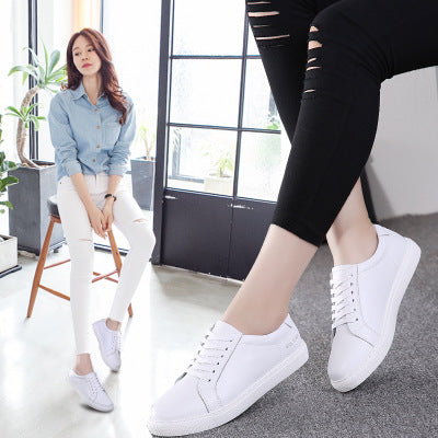 New Lady White Shoe Leather