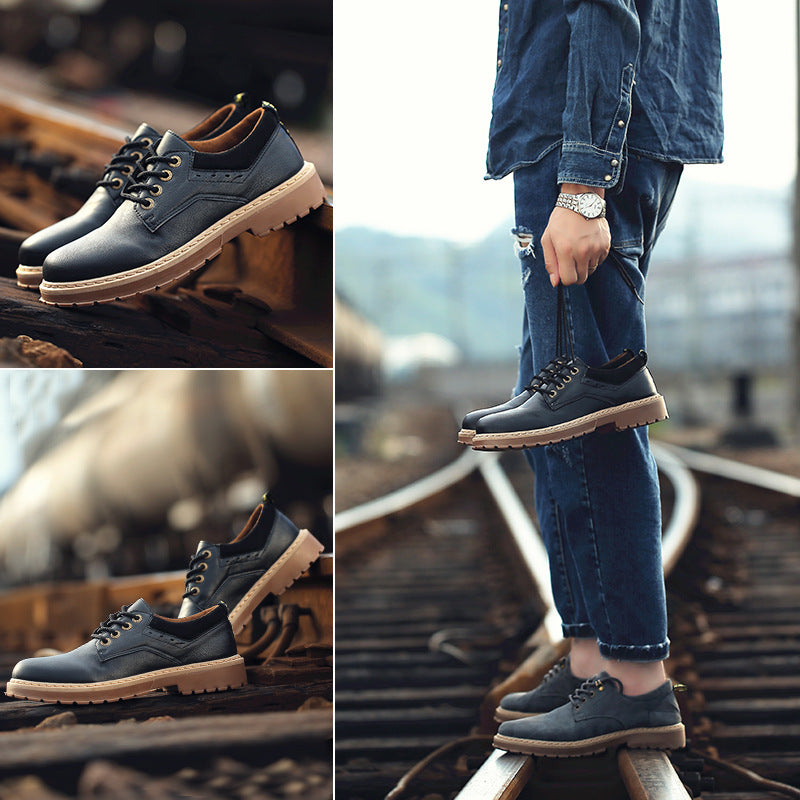 Male Youth Head Shoe Leather Shoes