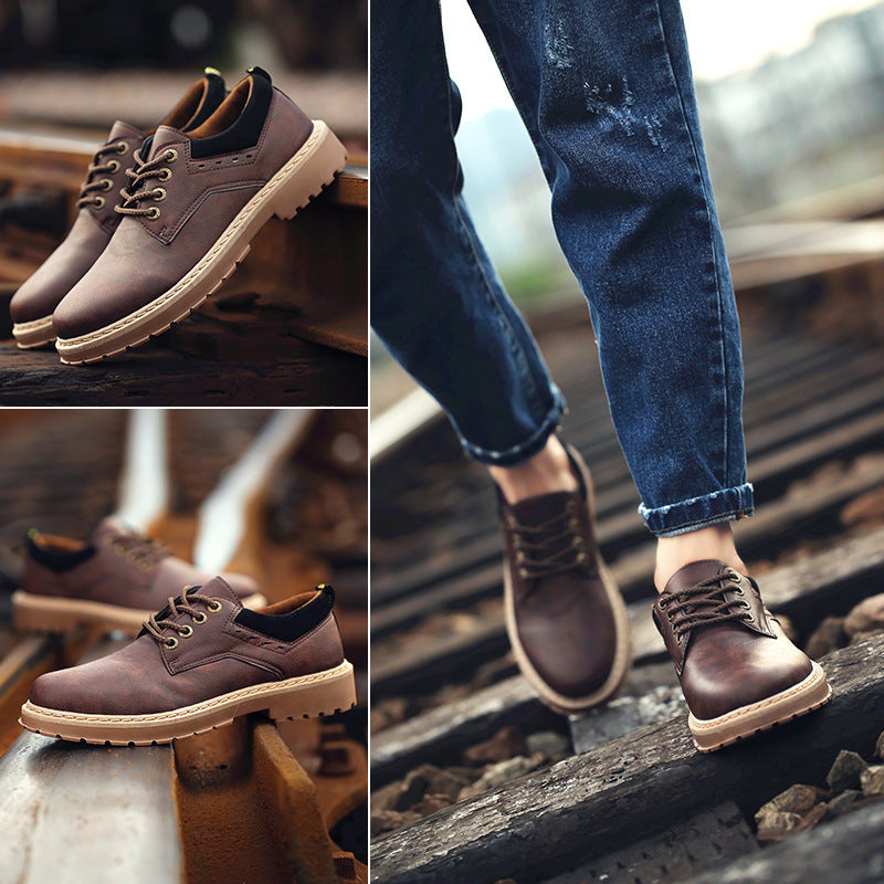 Male Youth Head Shoe Leather Shoes