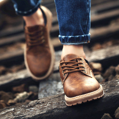 Male Youth Head Shoe Leather Shoes