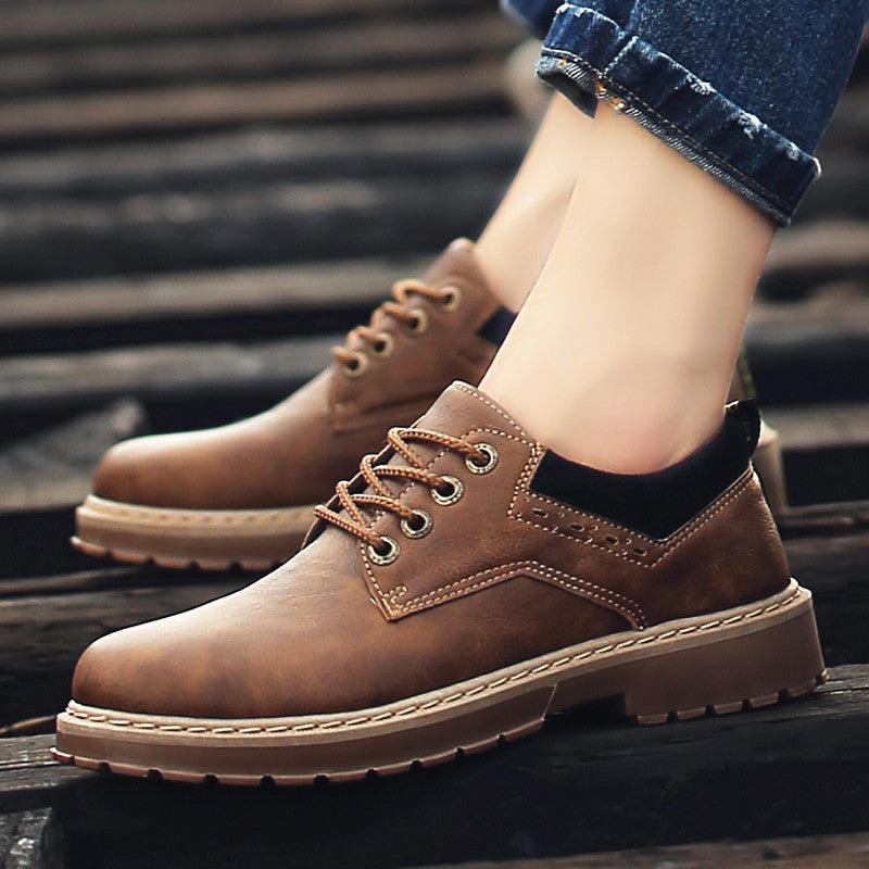 Male Youth Head Shoe Leather Shoes