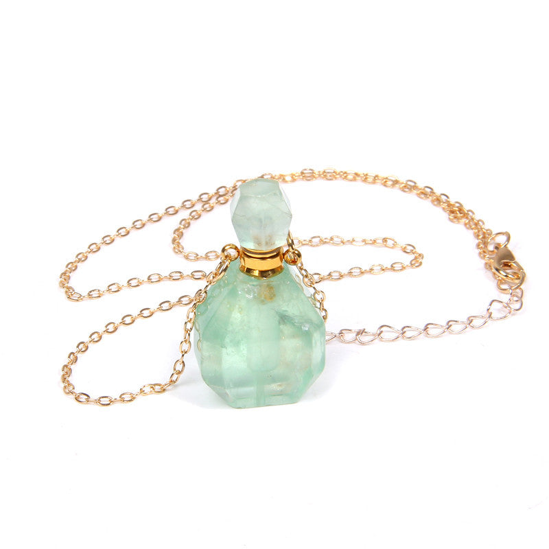 Perfume bottle crystal necklace