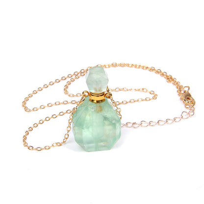 Perfume bottle crystal necklace