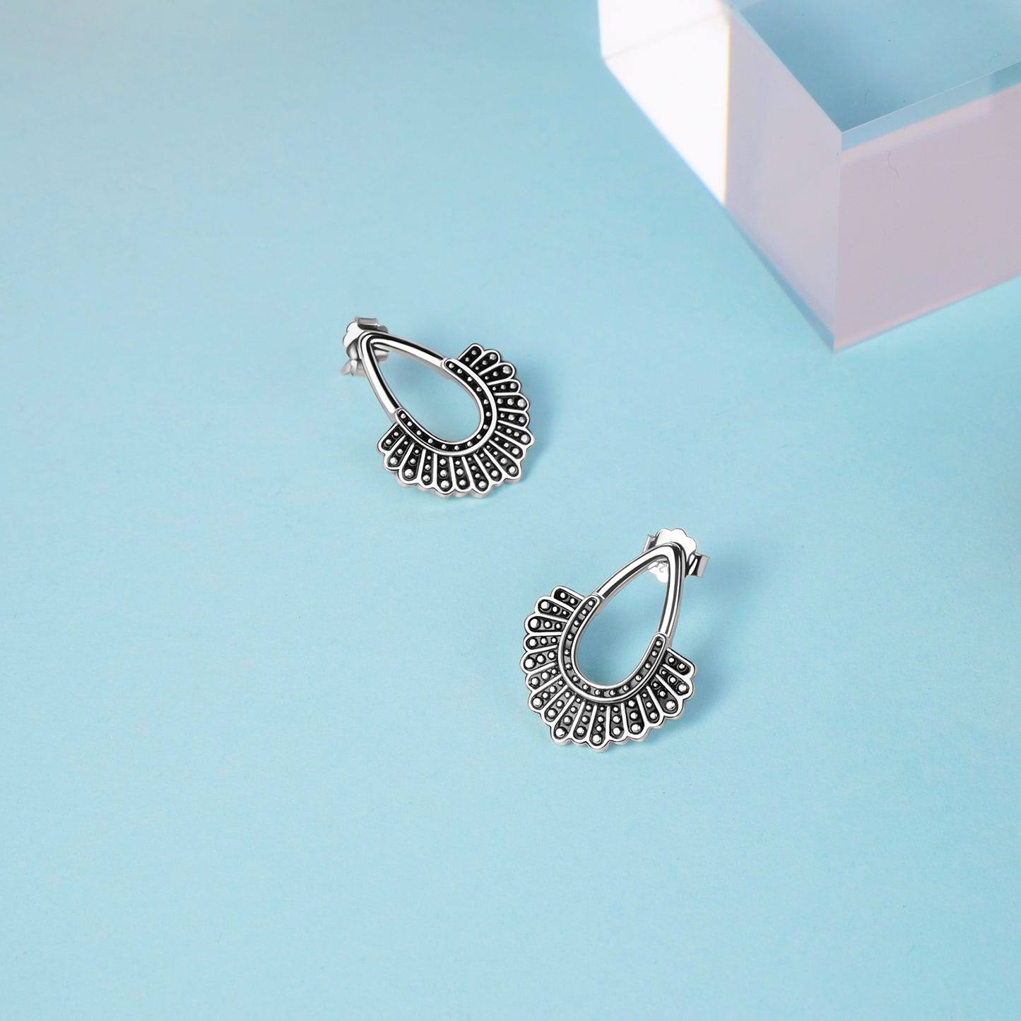 RBG Dissent Collar Earrings 925 Sterling Silver Drop/Stud Earrings RBG Earrings for Women Fan of Ruth Bader Ginsburg - Catch And Ship