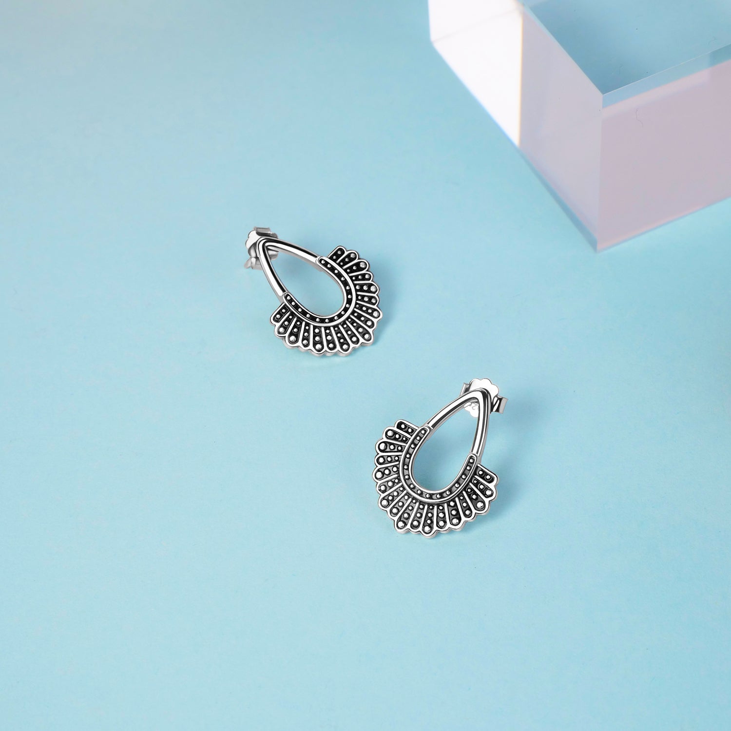 RBG Dissent Collar Earrings 925 Sterling Silver Drop/Stud Earrings RBG Earrings for Women Fan of Ruth Bader Ginsburg - Catch And Ship