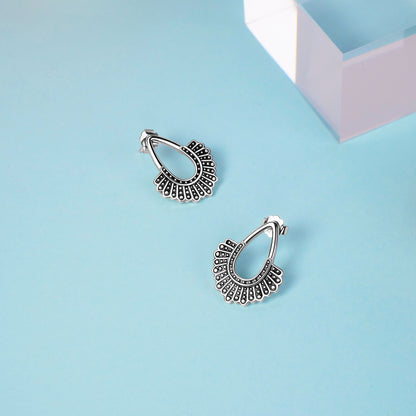 RBG Dissent Collar Earrings 925 Sterling Silver Drop/Stud Earrings RBG Earrings for Women Fan of Ruth Bader Ginsburg - Catch And Ship