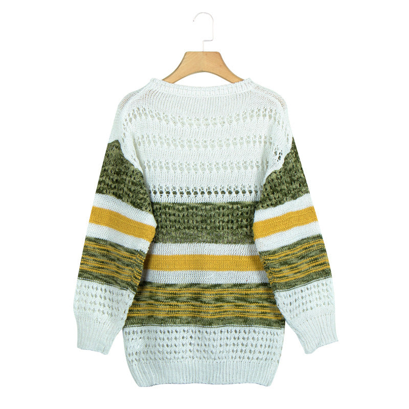 Printed round neck sweater