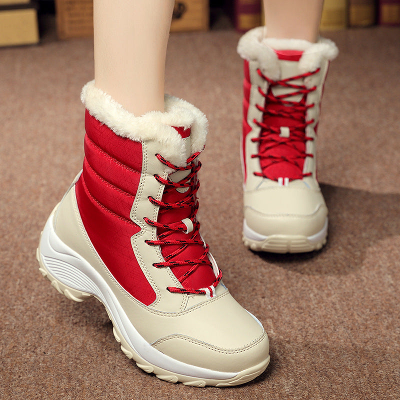 Waterproof Ladies Cotton Shoes Boots