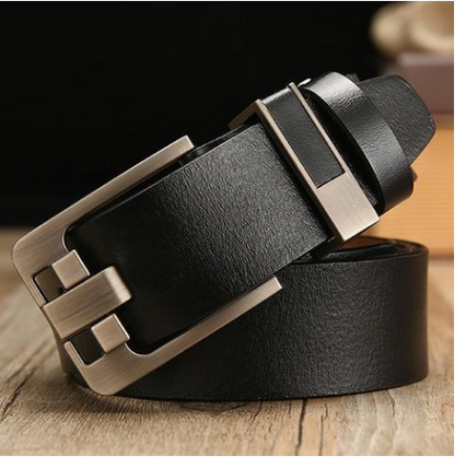 Leather belt men's pin buckle