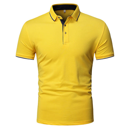 Lapel Men's Top Solid Color