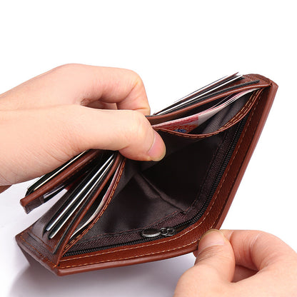Wallet Men Short Leather Wallet