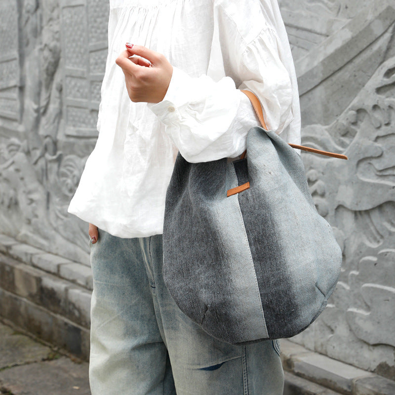 Cotton And Linen Bag Large Capacity Inclined