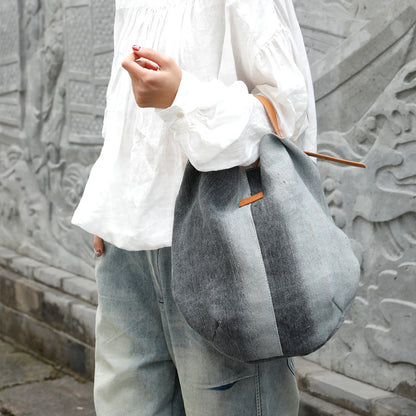Cotton And Linen Bag Large Capacity Inclined