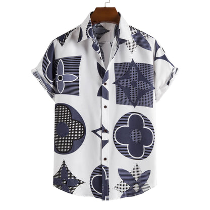 Men's Short Sleeve Casual Shirt Striped