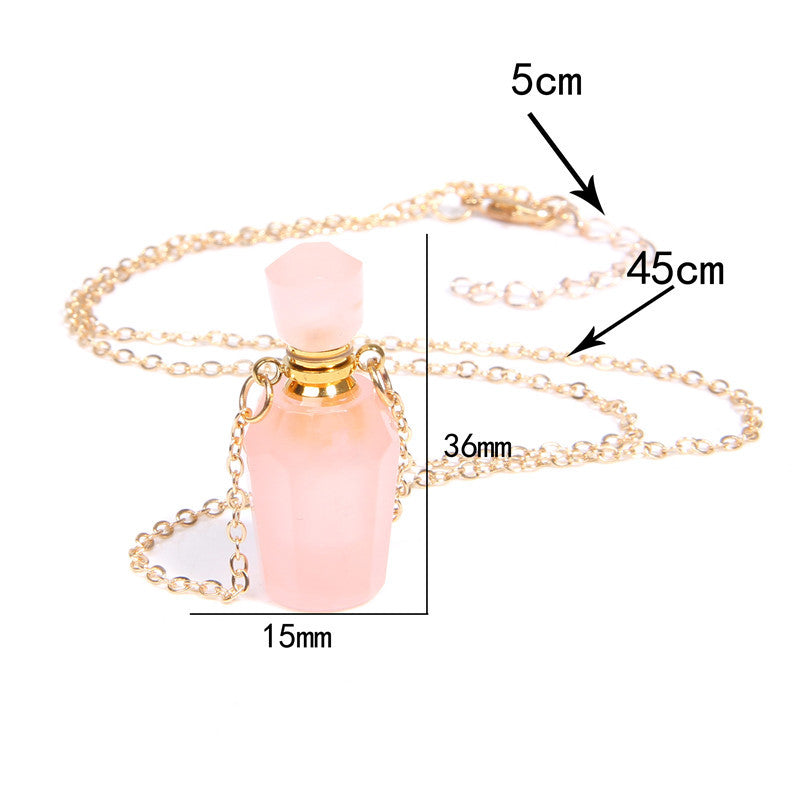 Perfume bottle crystal necklace