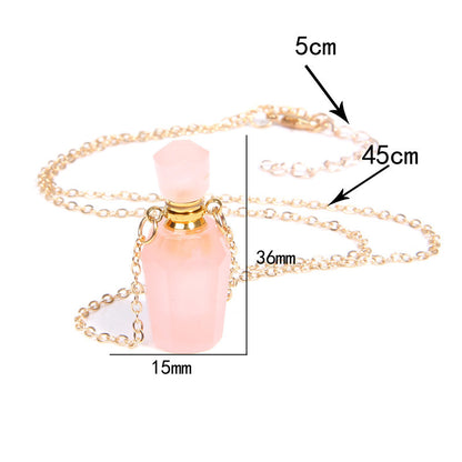 Perfume bottle crystal necklace