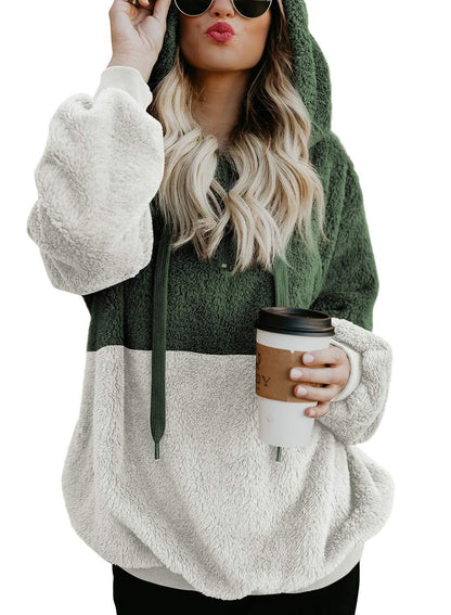 Women's Casual Round Neck Rope Hooded