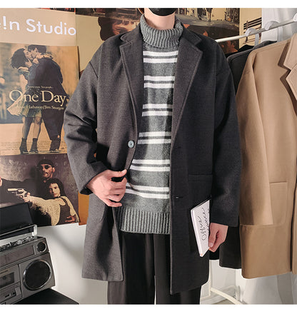 Mid-length Coat Men's Slim