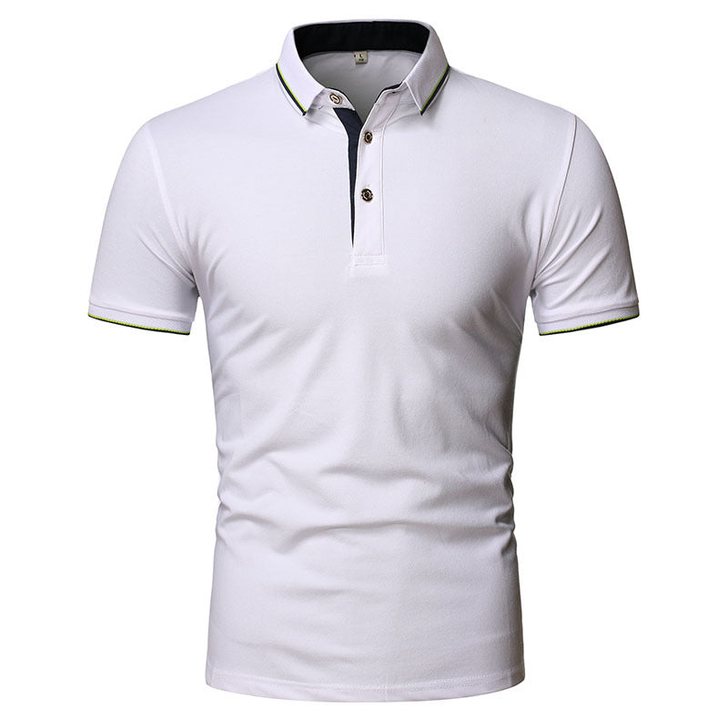 Lapel Men's Top Solid Color