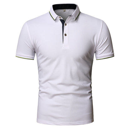 Lapel Men's Top Solid Color