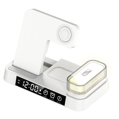 4 In 1 Multifunction Wireless Charger Station With Alarm Clock