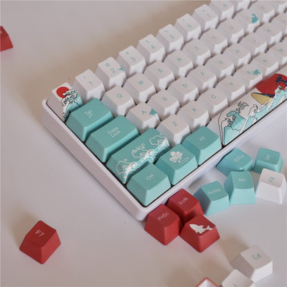 Coral Sea Keycaps PBT Five-sided Sublimation