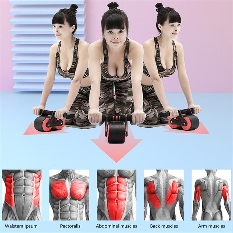 Products Double Wheel Abdominal Exerciser Women Men Automatic Rebound