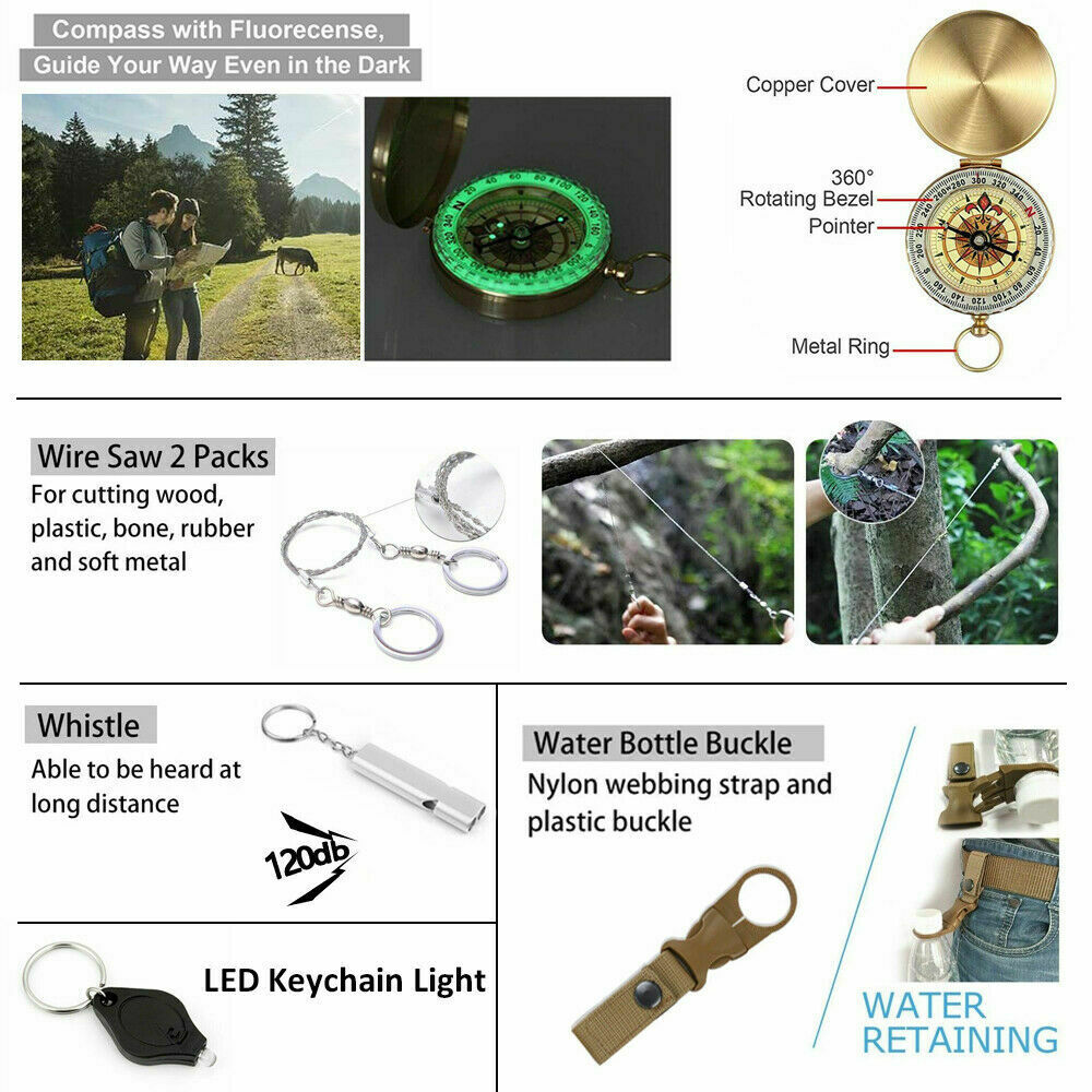 Products 14-In-1 Outdoor Emergency Survival Kit Camping