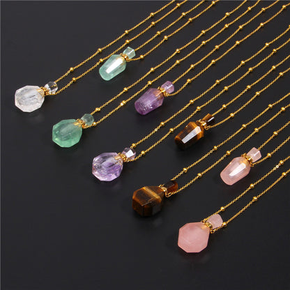 Perfume bottle crystal necklace