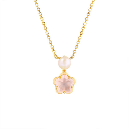 Women's Hibiscus Crystal Clavicle Chain