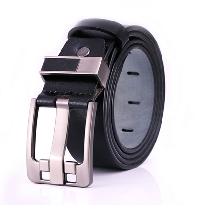 Leather belt men's pin buckle
