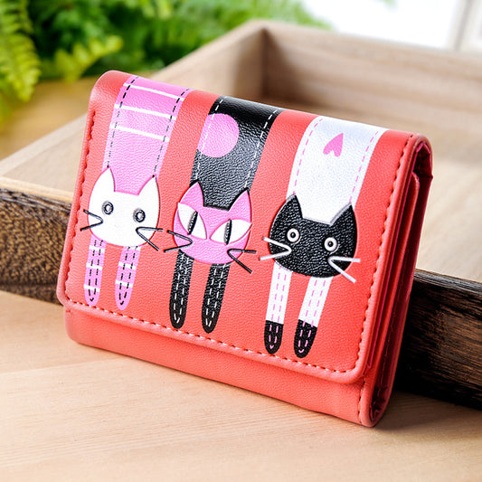 Korean short wallet small 3 fold cartoon