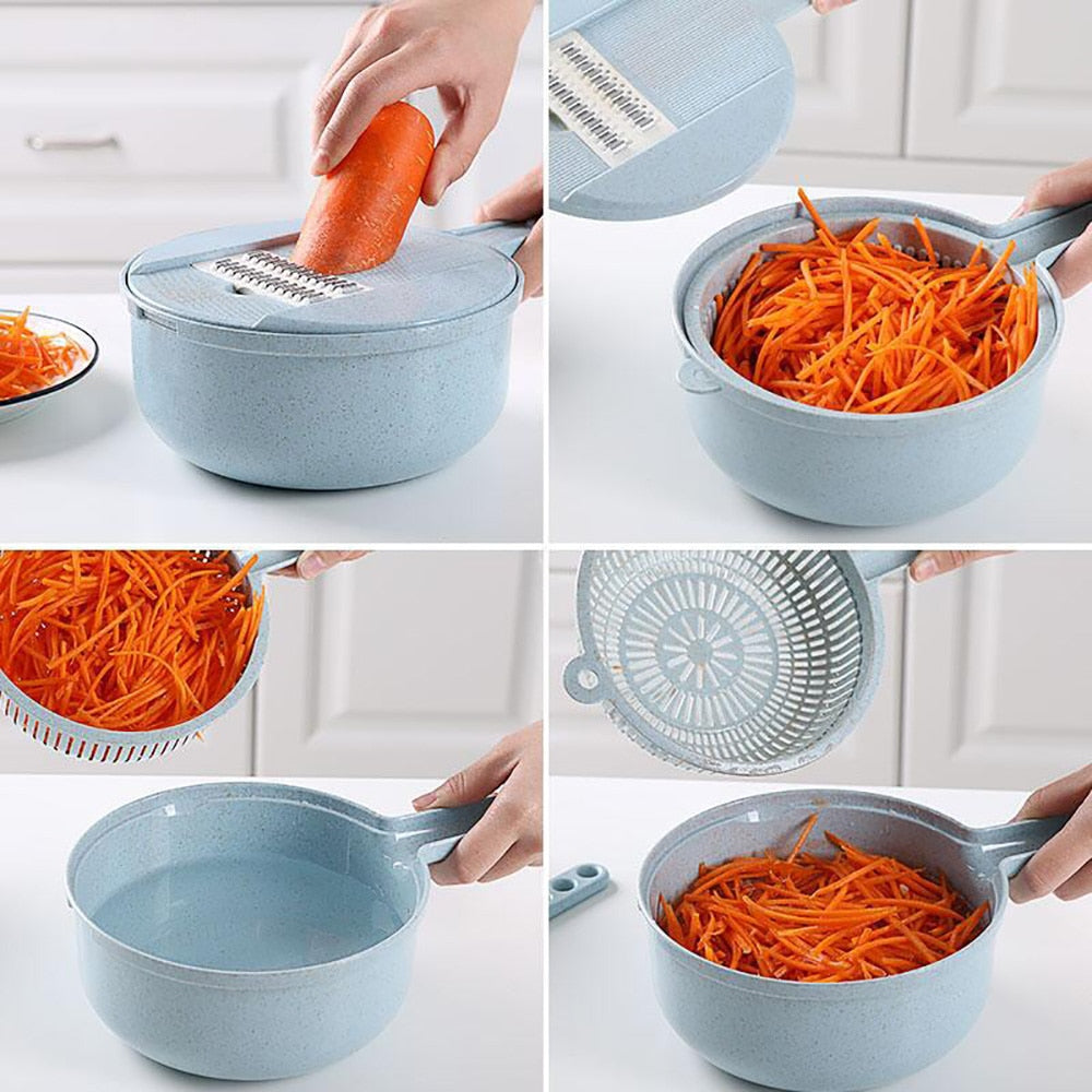 8 In 1 Vegetable Slicer With Strainer Vegetable Cutter