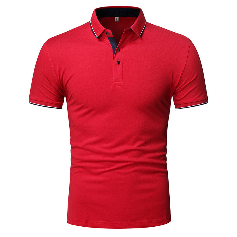 Lapel Men's Top Solid Color