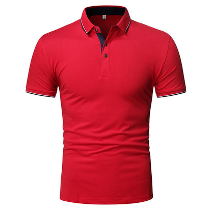 Lapel Men's Top Solid Color