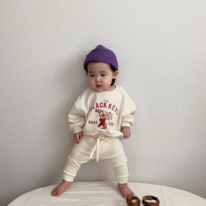 New Children's Letter Set Cotton Baby Top