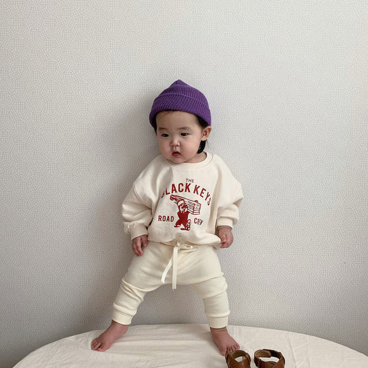 New Children's Letter Set Cotton Baby Top