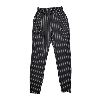Spring And Summer Thin Men's Vertical Strip Small Foot Casual Pants