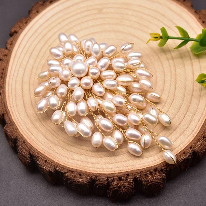 Hand-woven Pearl Brooch